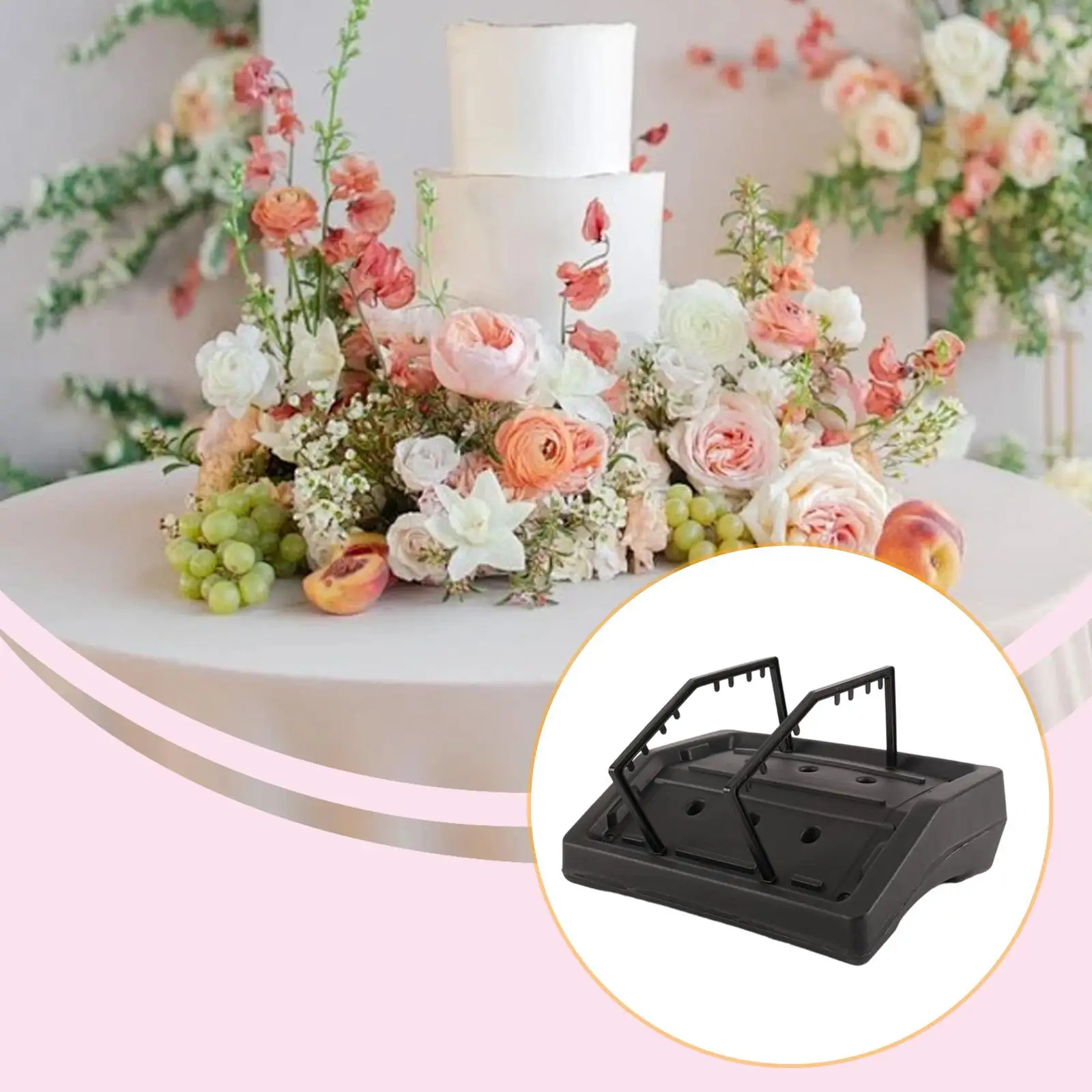Floral Casket Saddle Durable Flower Holder Black Plastic Vase for Cemetery Graveyard Garden Memorial Display