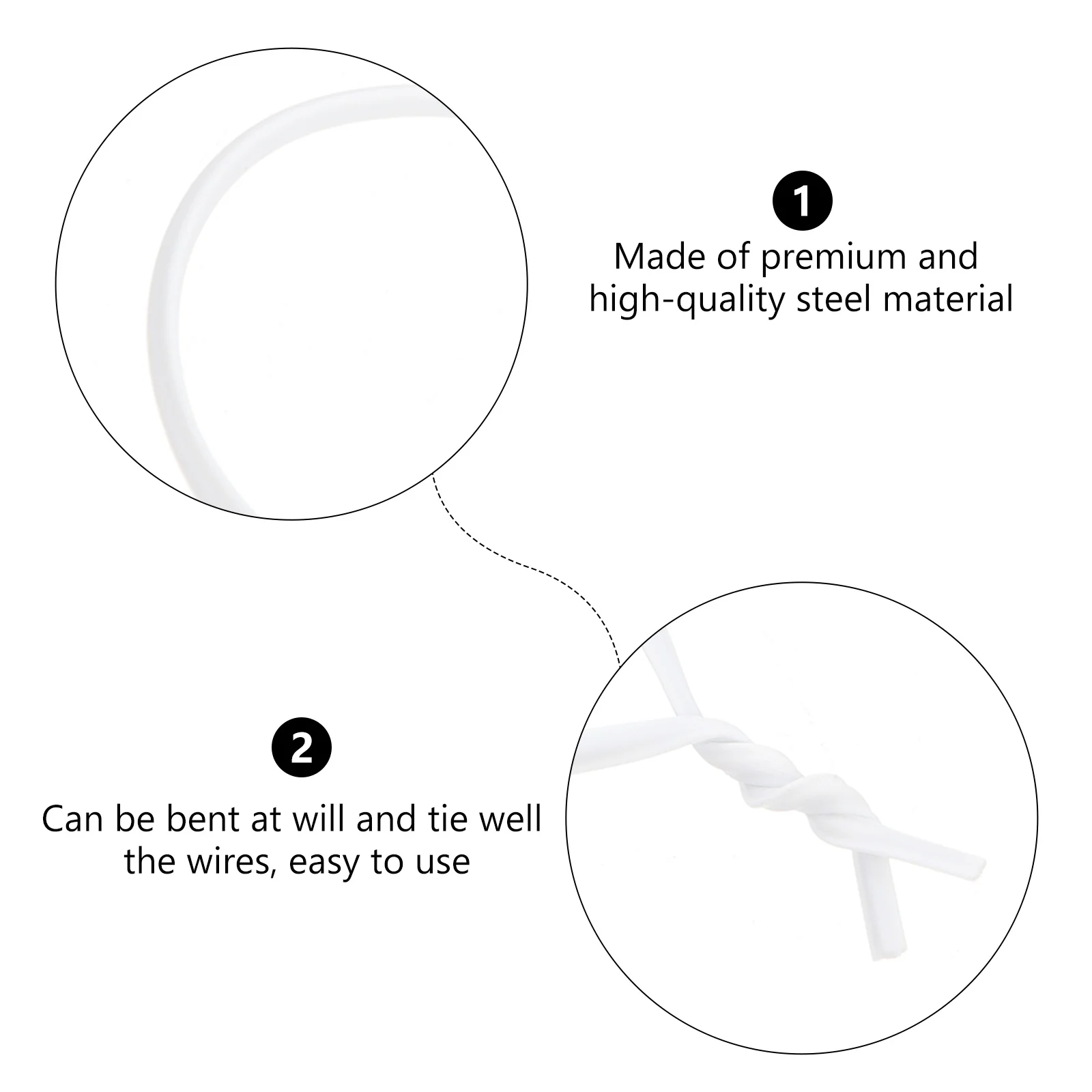 

1000Pcs Premium Plastic Coated Ties Cable Binding Tie Sturdy Reusable for Festival Lights Printer Cords and More