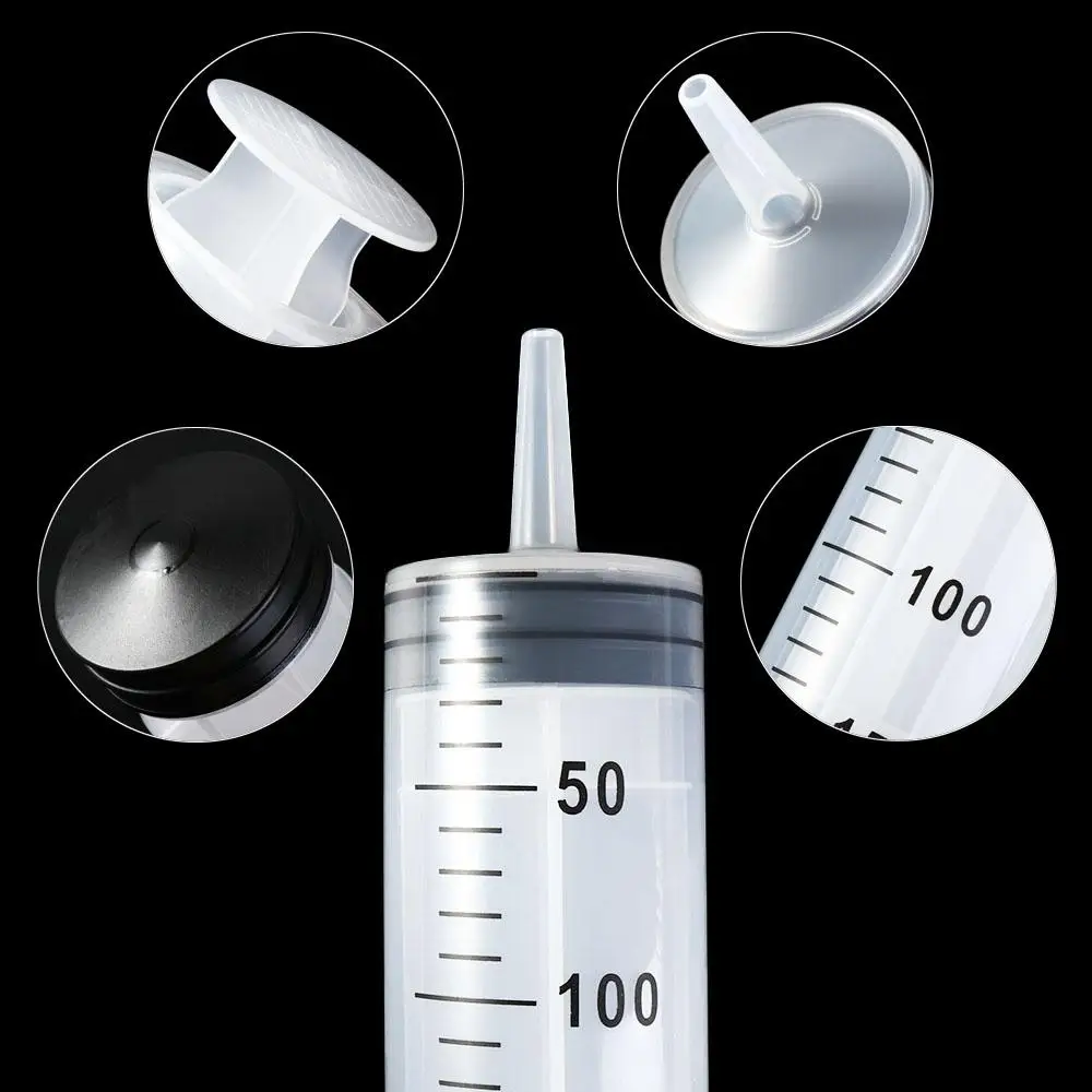 Transparent Large Capacity Syringe Plastic Reusable Measuring Syringe with Scale 60/100/200/300/500ML Pet Feeding Syringe