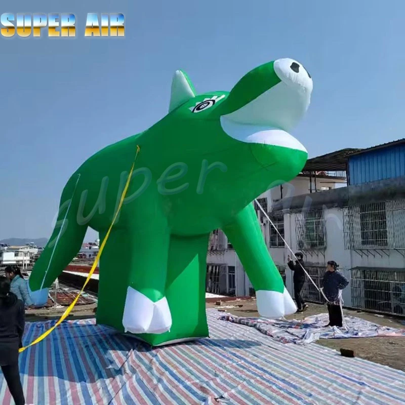 Green Inflatable Flying Pig Decorations Creative Animal Style Event Theme Props for Festive Celebrations