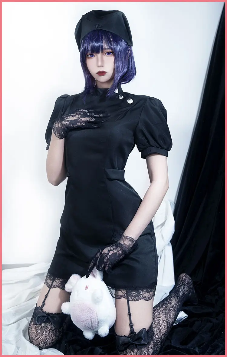 Halloween party costume RolePlay Outfit Anime my dress-up Kate Kitagawa Marin Kuroe Shizuku nurse blackwhite dress uniform suit view 5
