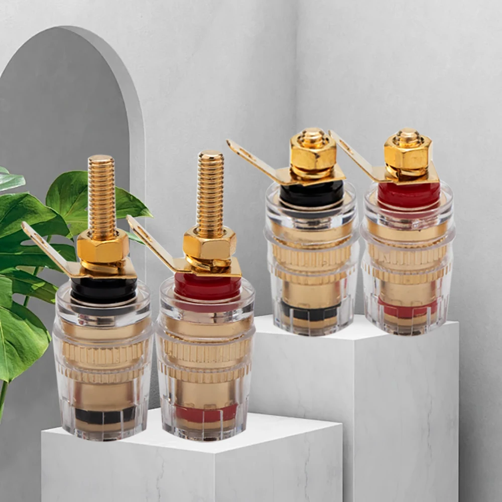 4PCS Binding Posts For Speakers Connectors 4MM Banana Plug Terminal Binding Post for Speaker Amplifier