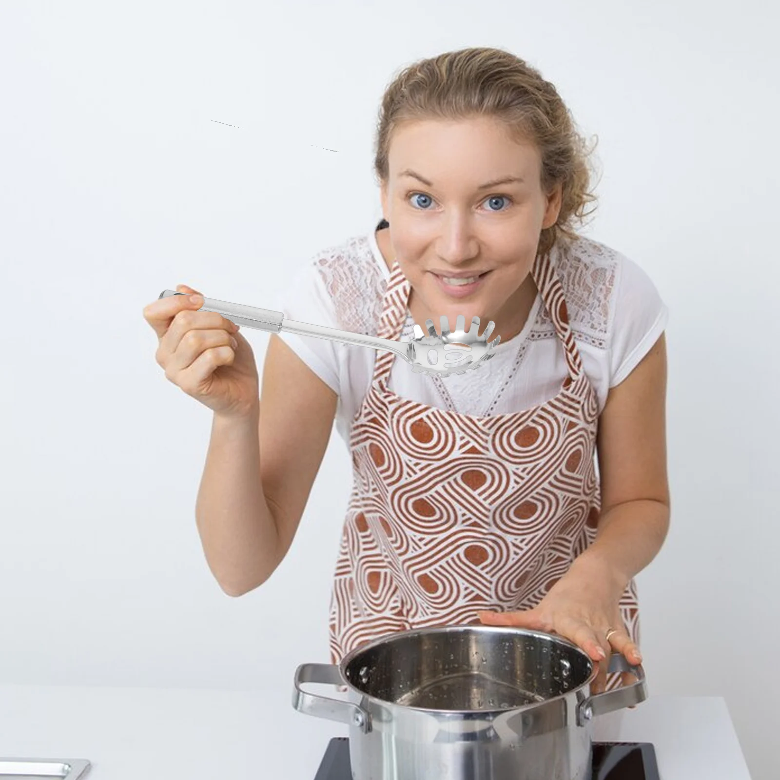 الفولاذ المقاوم للصدأ مشقوق ملعقة للنودلز الزلابية مصفاة المعكرونة خادم المطبخ أواني الطبخ مغرفة حساء السباغيتي