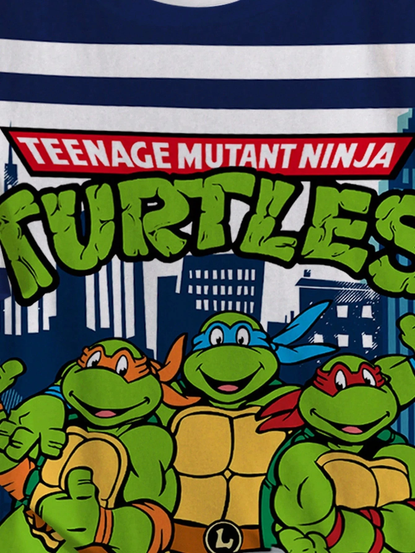 Retro Teenage Mutant Ninja Turtles All Staff Printed Striped Short Sleeve Men's and Women's Speed Drying Outdoor Sports T-shirt - view 4