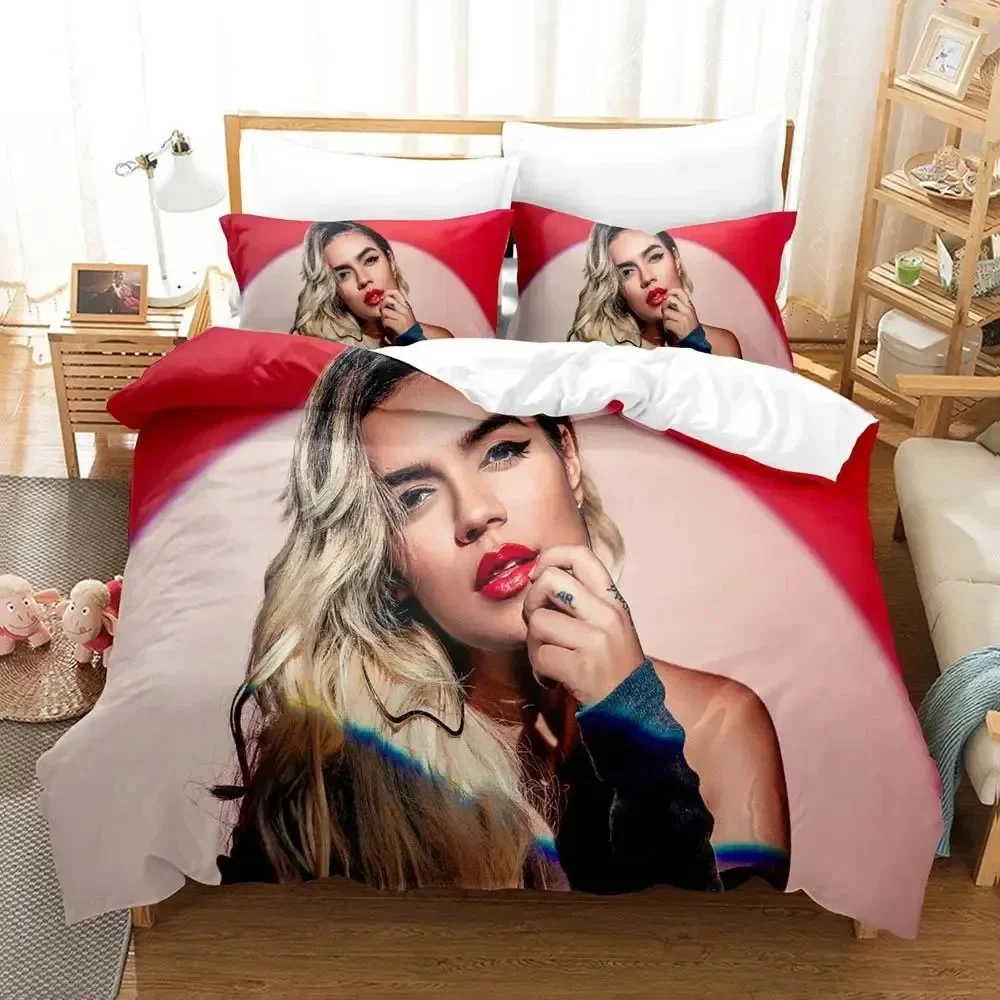 

3D Print Singer Karol G Bedding Set Duvet Cover Bed Set Quilt Cover Pillowcase Comforter king Queen Size Boys Adult Bedding Set