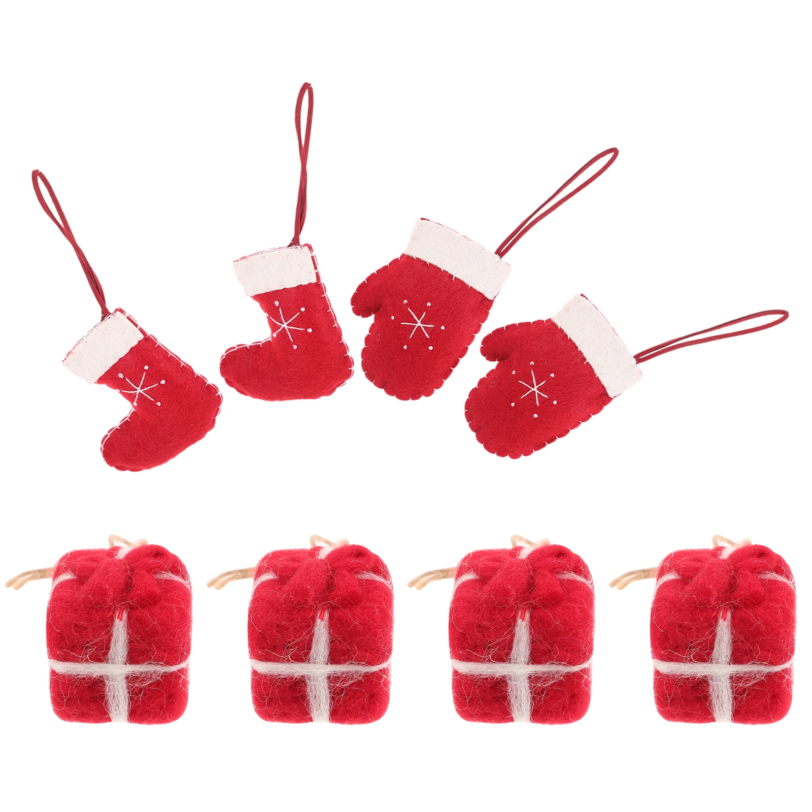 

8 Pcs Wool Felt Mushroom Pendant Xmas Ornaments Hanging Decors Christmas Tree Decorations
