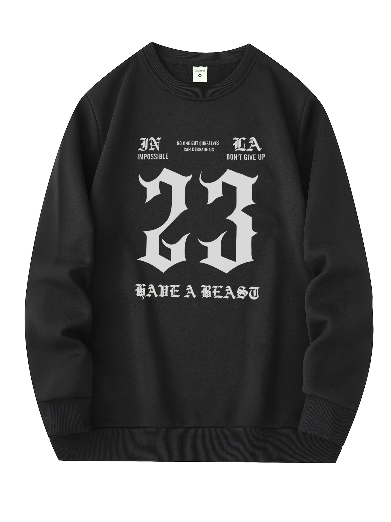 

Men's stylish casual round-neck long-sleeved hoodie with letter print design