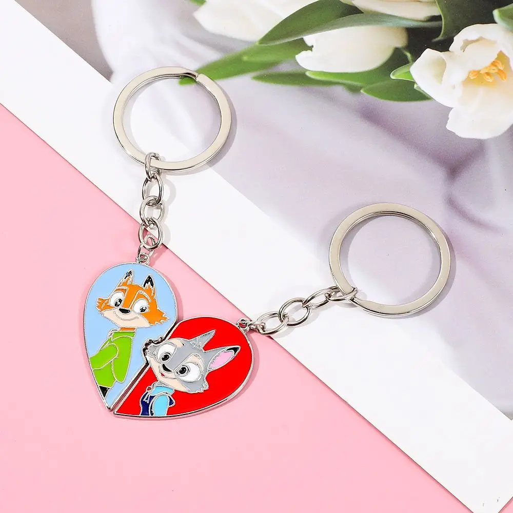 Disney Zootopia Nick Judy аниме мультфильм милый сплав сердце кулон брелок креативный Kawaii пара одинаковый рюкзак Шарм подарок