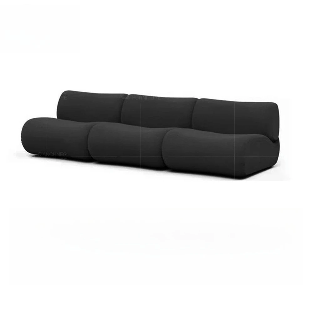 Modern simple tofu block corduroy straight row waffle living room sofa
