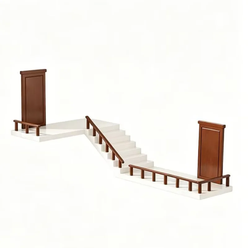 Corner Stair Display Shelf Wall Mount Miniature Building Figure Holder Wall Floating Rack For Blind Box Figurine Collectible Toy