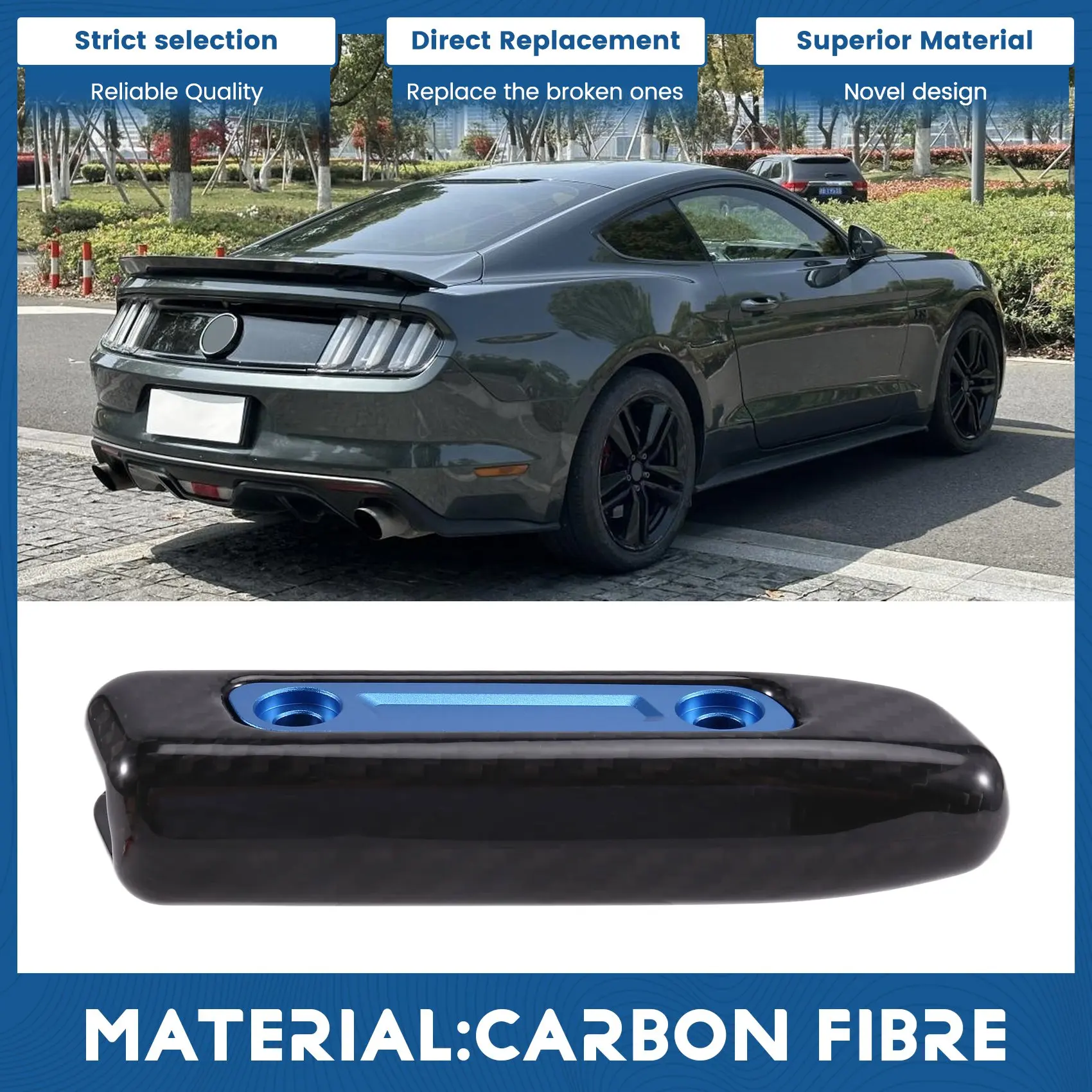 

Накладка из настоящего твердого углеродного волокна, ручка ручного тормоза автомобиля для Ford Mustang GT Dark Horse Ecoboost 2024 2025 2026