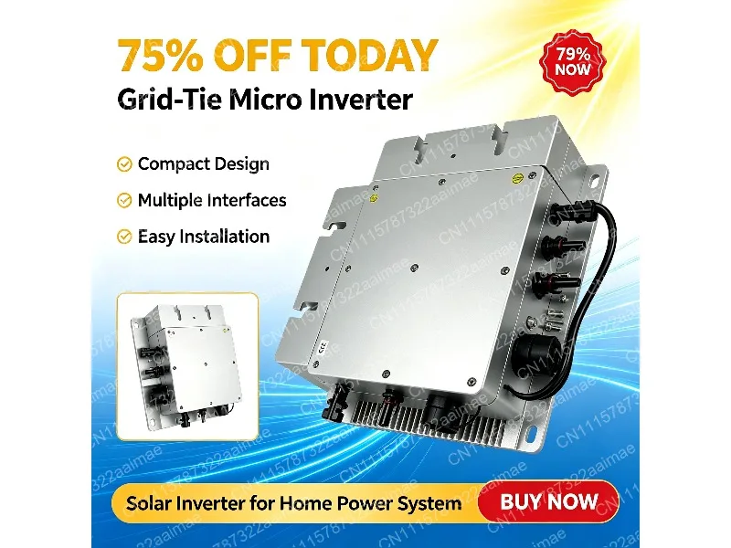 700W Micro Grid-Tied Solar Inverter 36V DC MPPT Pure Sine Wave IP65 Waterproof Grid Connected