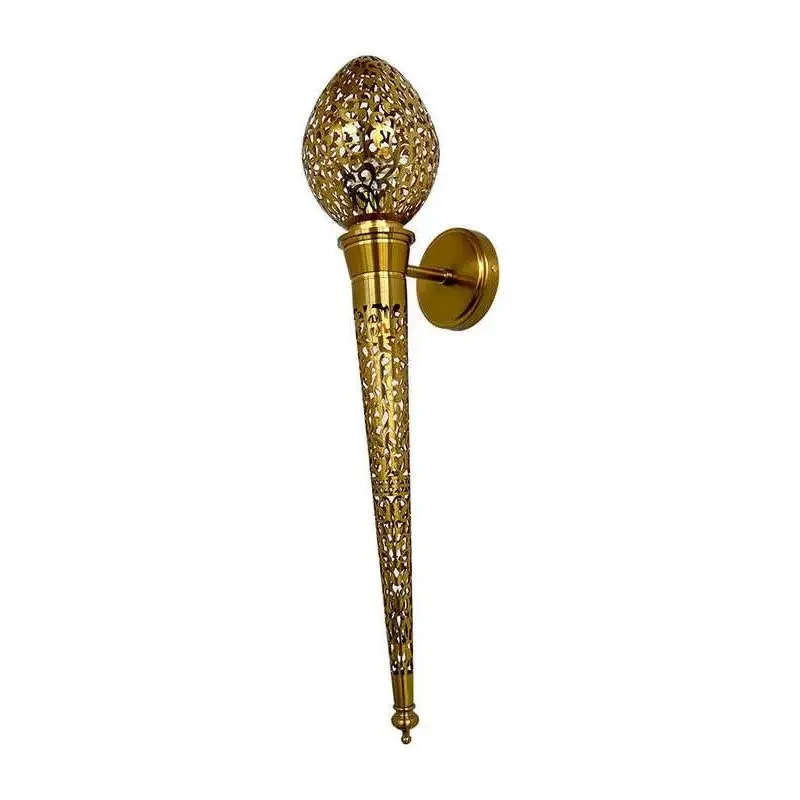 Moroccan Hollowed Out Carved Exotic Torch Wall Lamp LED Gold Lustre Restaurant Hotel Homestay Villa Entrance Corridor Hallway