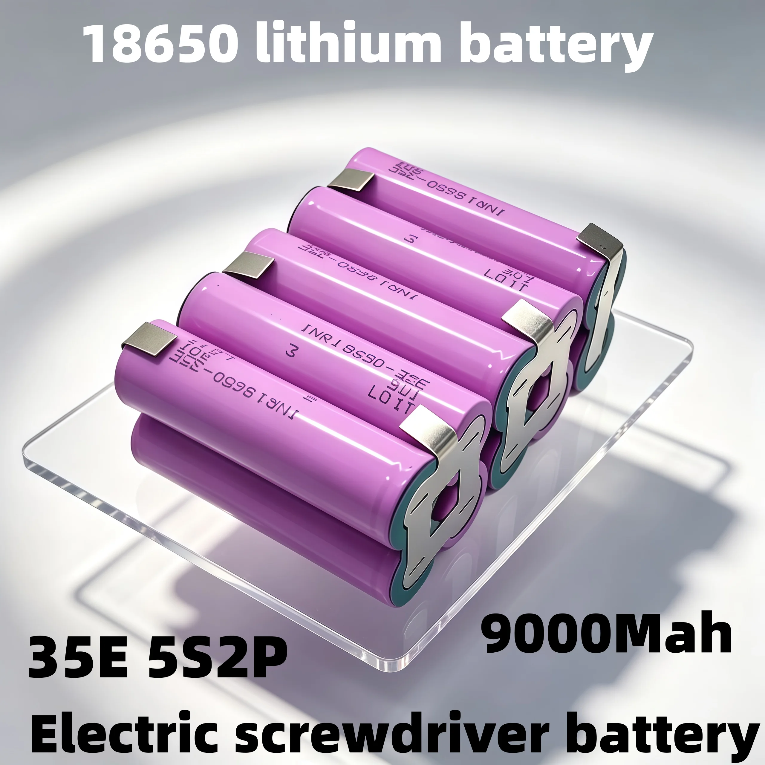 Pacco batteria agli ioni di litio LIDIKALA 5S2P 18650 35E 9000mAh 18V-21V con striscia di nichel saldata, batteria ricaricabile con scheda BMS, batteria per utensili elettrici fai-da-te per avvitatore
