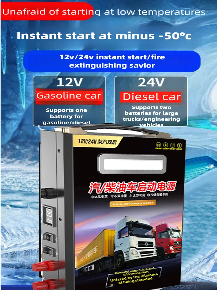 5000A Portable Jump Starter with Air Compressor Large Capacity Car Battery Booster for Automobile Motorcycle Pickup Truck