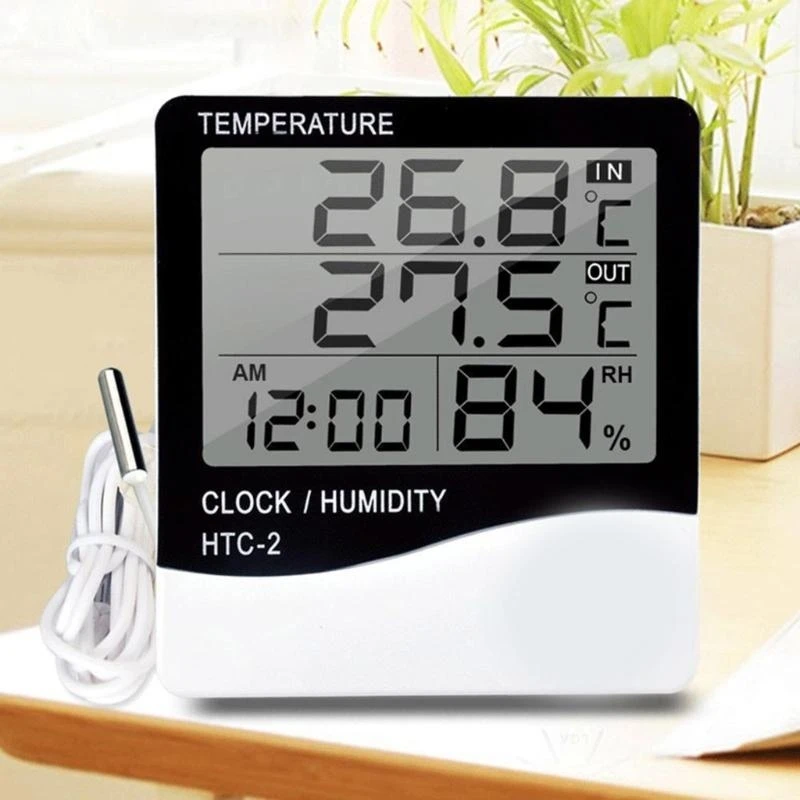 

Indoor Outdoor Thermometers With Temperature Monitoring For Home Office Aquarium And Reptiles Enclosures Clear Display ABS Y5GB