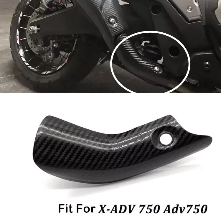 Motorcycle Exhaust System Middle Carbon Fiber Connection Pipe Heat Shield Cover Guard Anti-Scald Shie For Honda X-ADV 750 ADV750