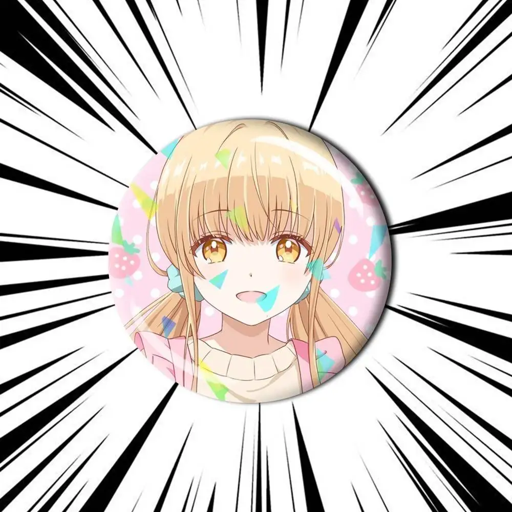 Shiina Mahiru O-Otonari no Tenshi-sama Customizable Brooch Pin, Personalized Badge With Broken Glass Design Fashion Accessory