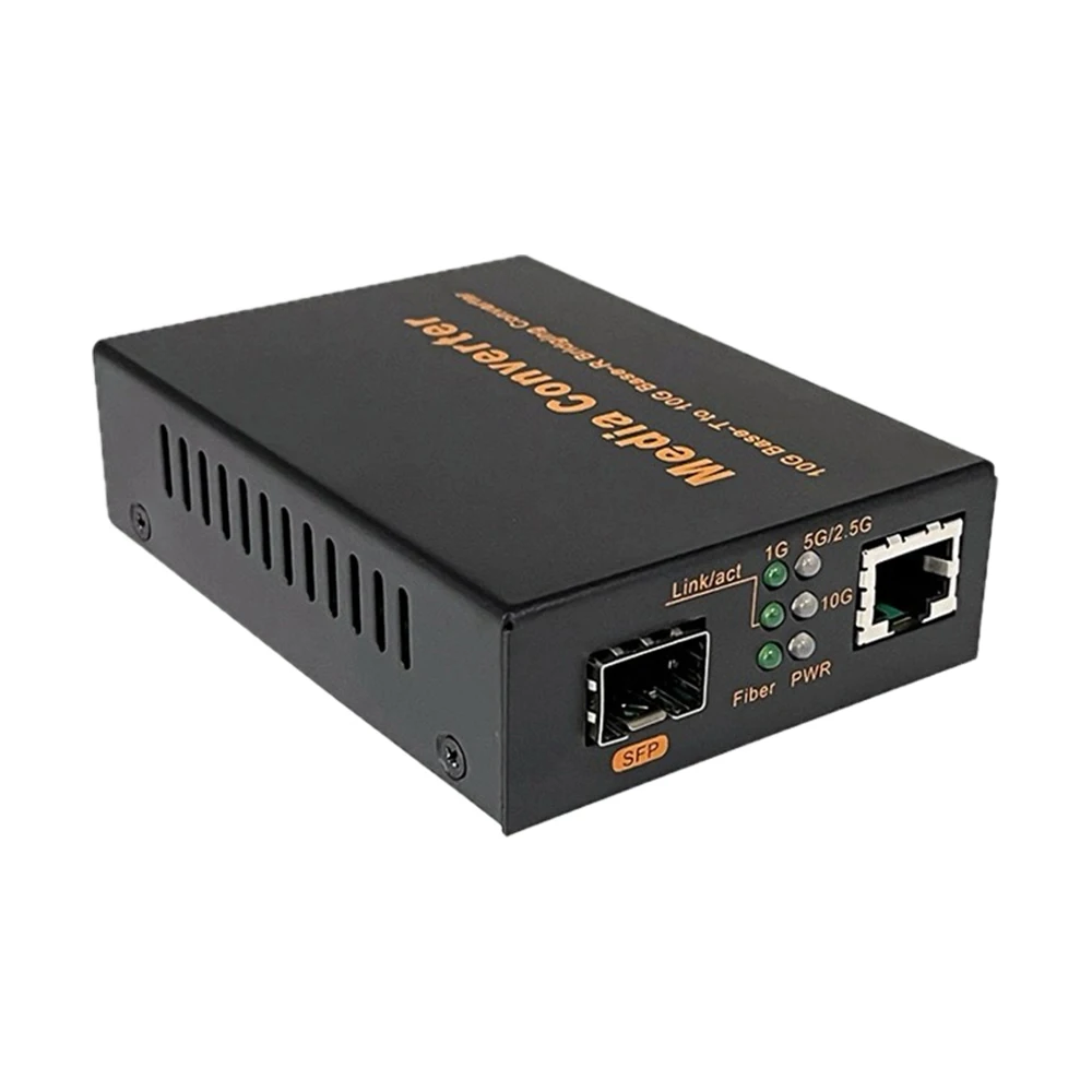 SFP+ Fiber to RJ45 Media Converter 1.25G/10G  SFP+ 10/100/1000M/10G Ethernet Converter SFP+ Slot Without Power adapter