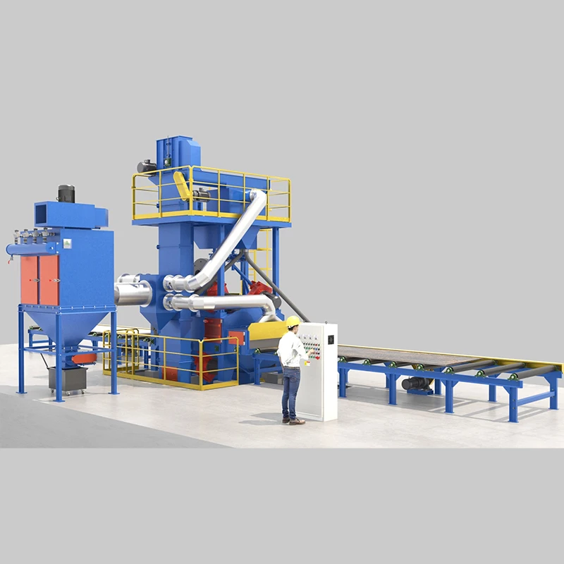 Industry Pass Through Roller Conveyor Type Automatic Rust Remove Shot Blasting Machine