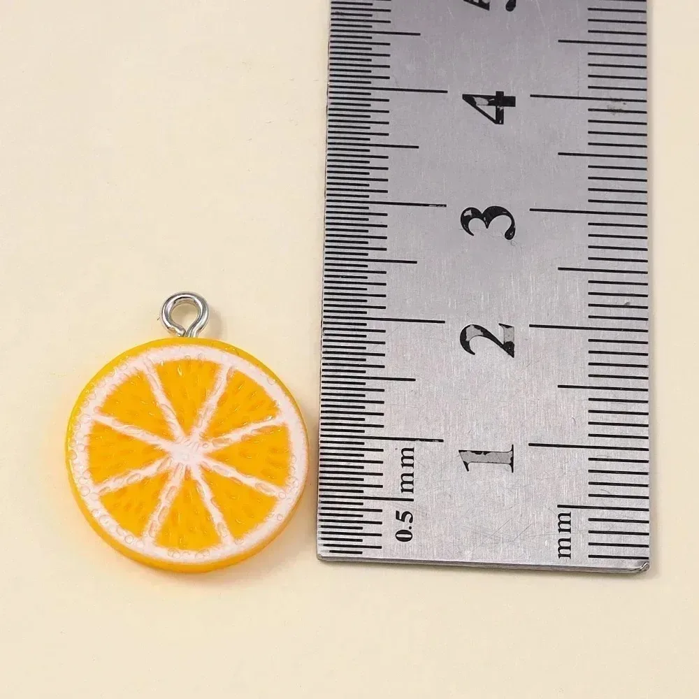 10Pcs Sweet Lemon Orange Resin Charms Kawaii Cartoon Fruit Pendants Handcraft Supplies For Creating Earrings & Necklaces Jewelry