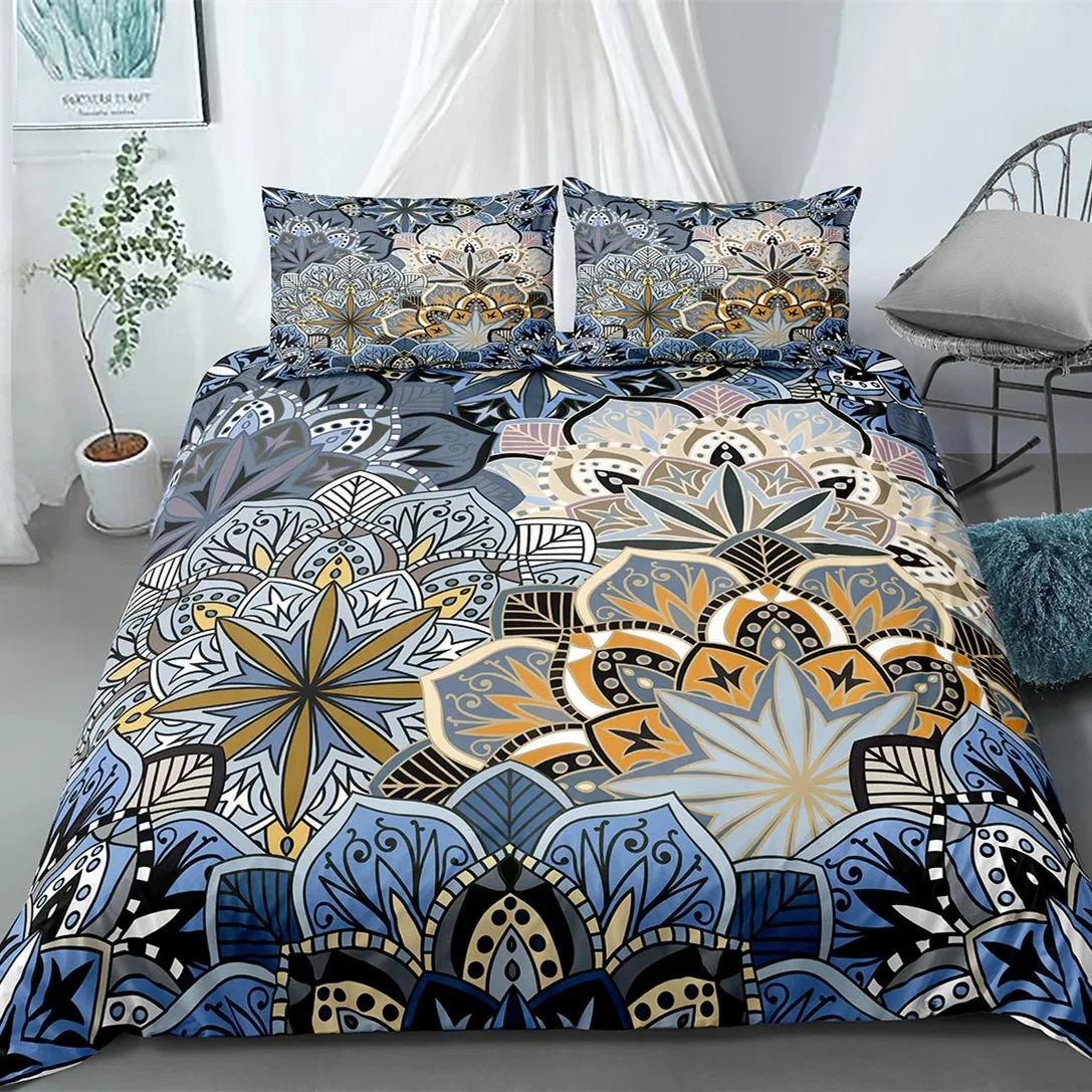 

Luxury Boho Mandala Duvet Cover Set Bohemian Bedding Sets Mandala Print Comforter Cover King Size Double Bed Set Quilt Cover