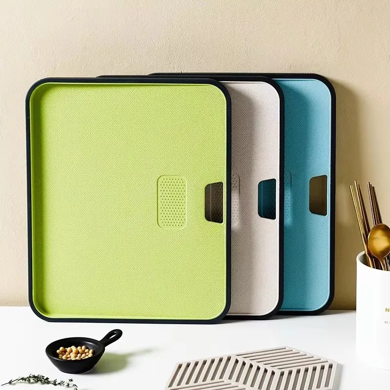 Weizens troh Schneide brett Gemüse Fleisch Schneide brett hängen Loch Spilover Prävention Küche Zubehör Knoblauch Mahlen