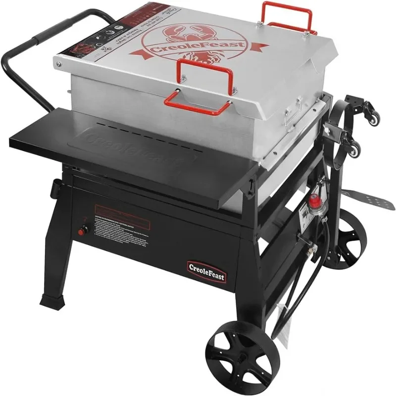 

90 qt. Crawfish Seafood Boiler, Single Sack Outdoor Stove Propane Gas Cooker with 10-psi Regulator and Tank Mounting Bracket