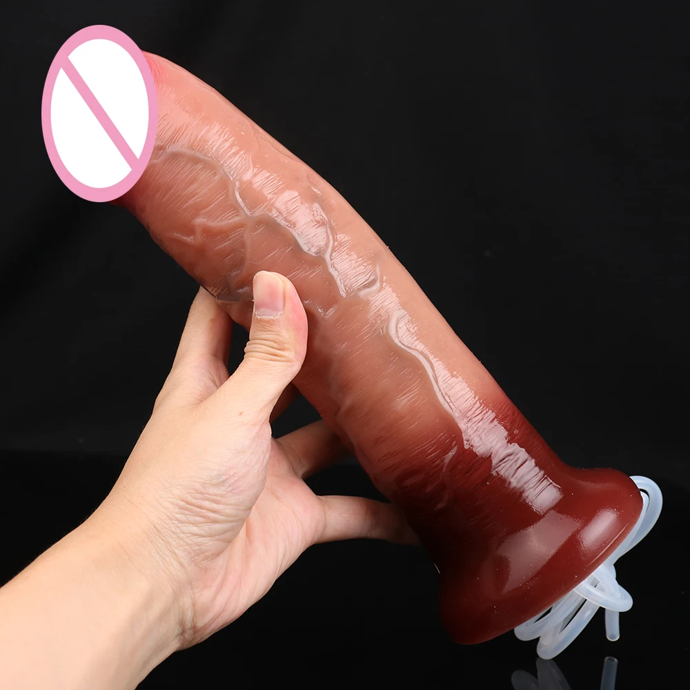 FAAK سيليكون سميكة القذف واقعية دسار مع مصاصة نابض بالحياة التدفق القضيب الجلد اللمس الشرج الجنس لعب للنساء