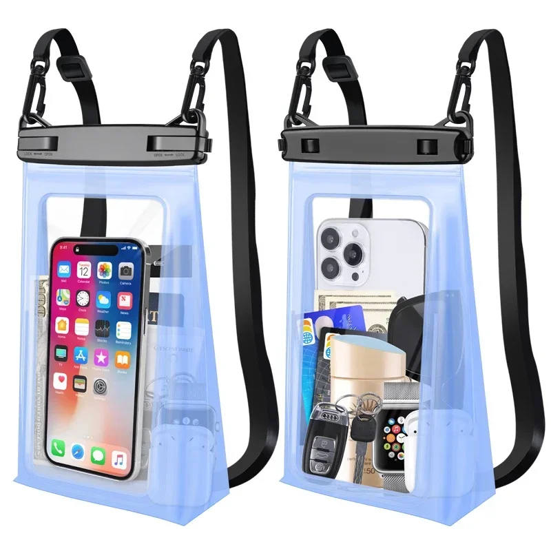

Stereoscopic Waterproof Phone Bag Universal Beach Swmming Storage Pouch Touch Screen Dry Bags With Adjustable Lanyard