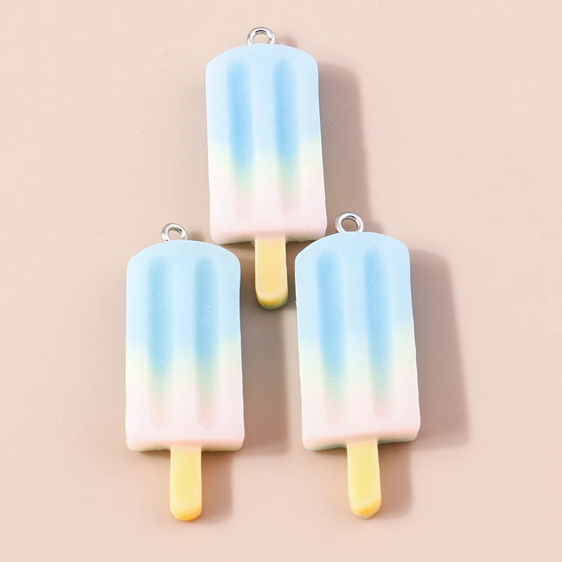 Leslie 10 Stück Harz-Charms in Farbverlauf-Optik, Eiscreme-Popsicle-Design, für Ohrringe, Halsketten, Anhänger, DIY-Schmuckherstellung, Zubehör – Detail 17