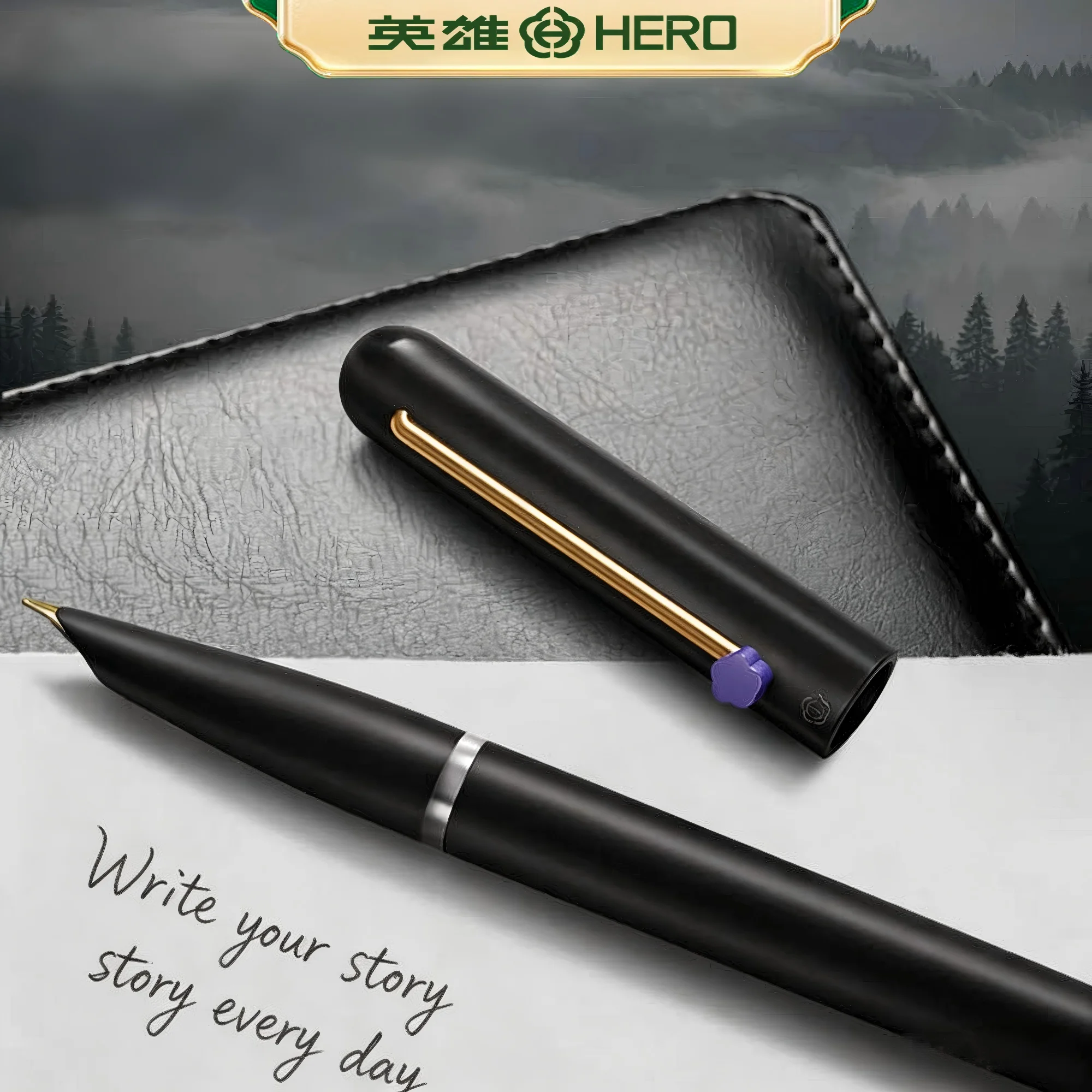 Hero 616 Classic Fountain Pen Fine Iridium Hidden Nib High Density Barrel Smooth Ink Flow No Skip No Scratch Multi Colors Availa
