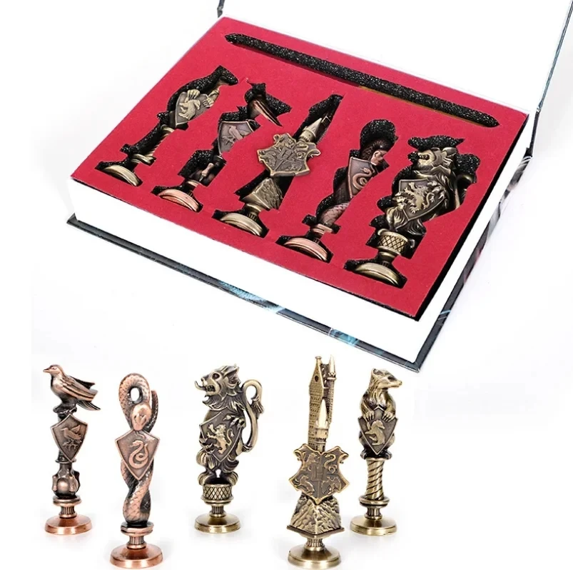5 teile/satz Harri Potter Siegel Stempel Gryffindor Slytherin Lacvinlaw Vintage Alphabet Wachs 3D