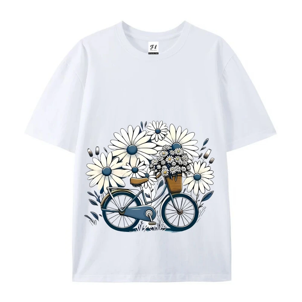 넥 반팔 캐주얼 여성 빈티지 꽃 꽃 패턴 라운드 탑 여성용 티셔츠 프린트 티셔츠 베이지 컬러풀