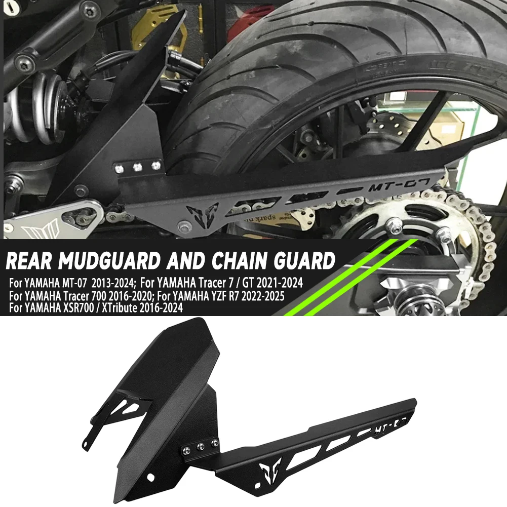 Motorcycle Parts Rear Wheel Modified Mudguard With Chain Protection Cover For Yamaha MT-07 MT07 Tracer 7/GT Tracer 700 XSR700