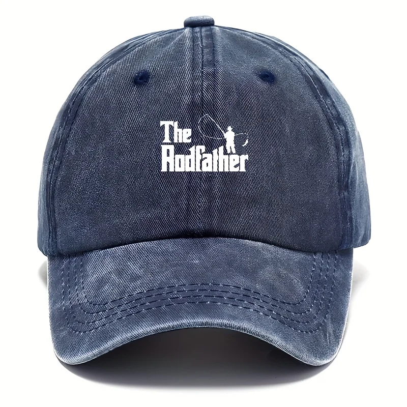 The Rodfather Classic Cotton Cap - 100% Cotton Sporty Baseball Hat with Fishing Emblem