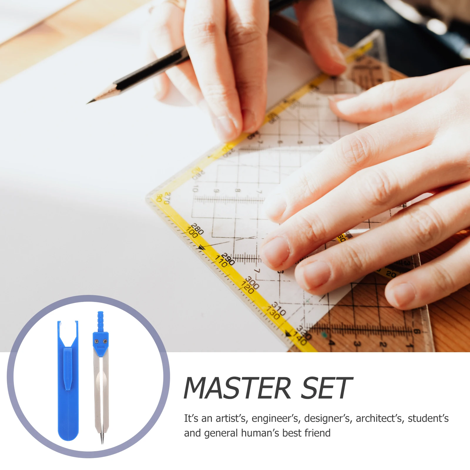 Metal Calipers Electrocardiogram Divider Nursing Tool Protective Case Strips Adjustable Length Screw Mount Circular