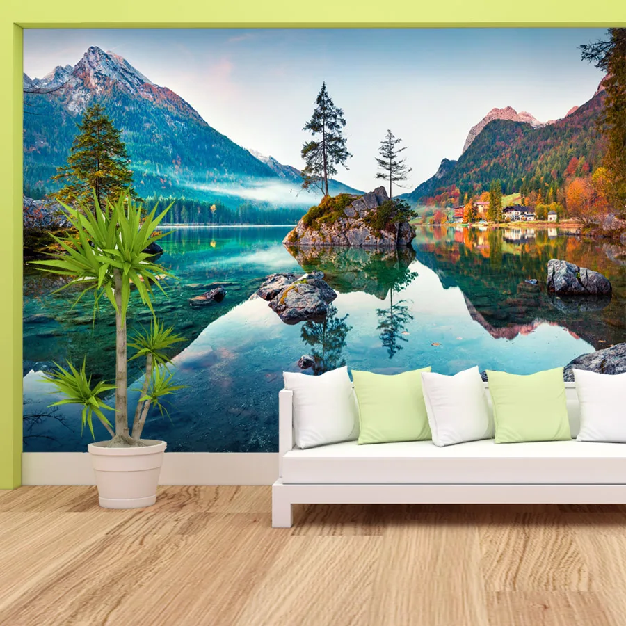 Custom Removable Peel and Stick Forest Wallpapers for Living Room River Landscape Contact Wall Papers Home Decor Panel TV Murals