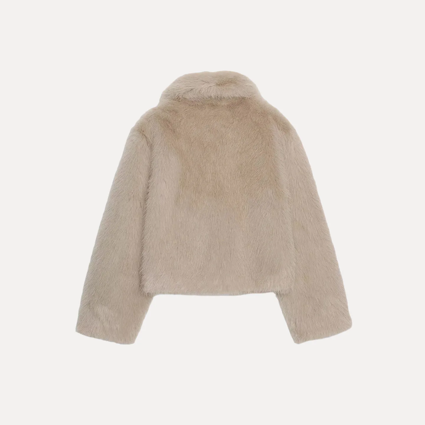 Z المرأة على الوجهين الفراء الاصطناعي Jaet Faionable ملابس خارجية ort معطف طويل Sve سستة إغلاق الخريف 2025