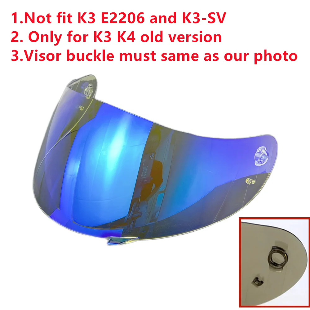 Visor untuk AGV Old K3 K4 Aksesori Helm Viseira Capacete Pengganti Lensa Tabir Surya Lapisan Antikabut Perlindungan UV Lentes