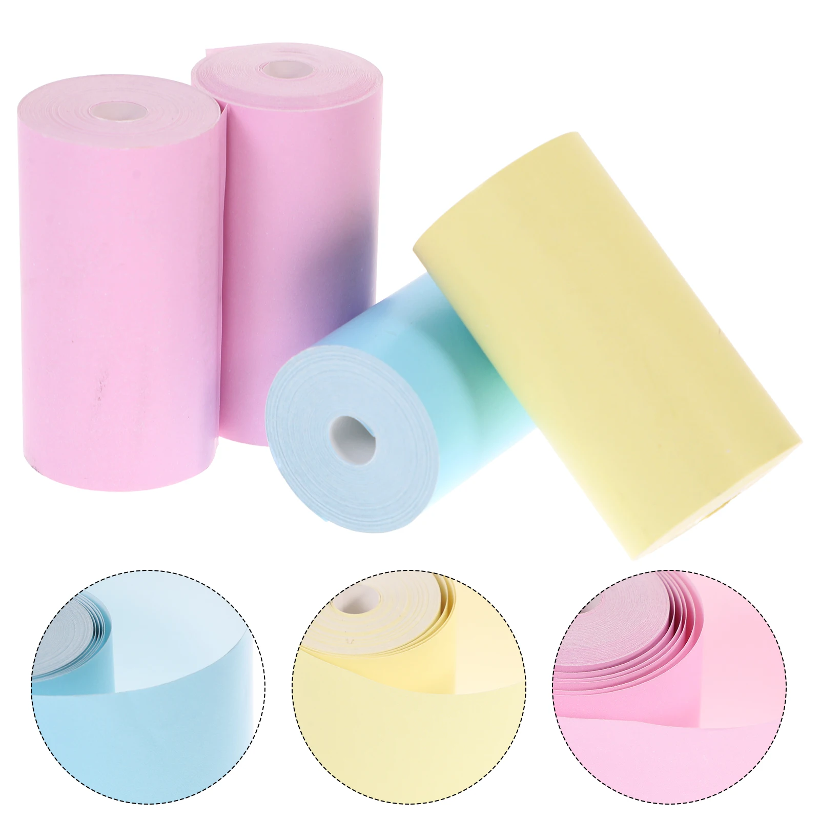 4 PCS Color Thermal Paper Labels for Printer Printing Sticker Stickers Self-adhesive Pvc