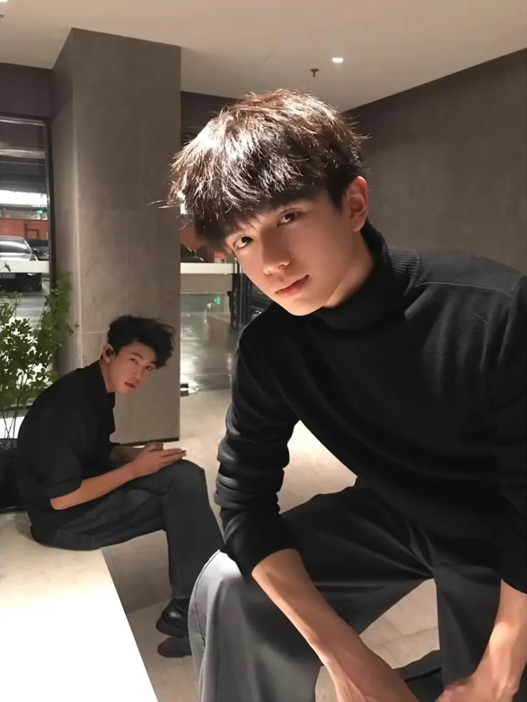 

Men's Fce Lined High Collar Knitwear Thiened Base Layer Sweater Bla Warm Cozy Briti Sle Long Sve Casual Innerwear