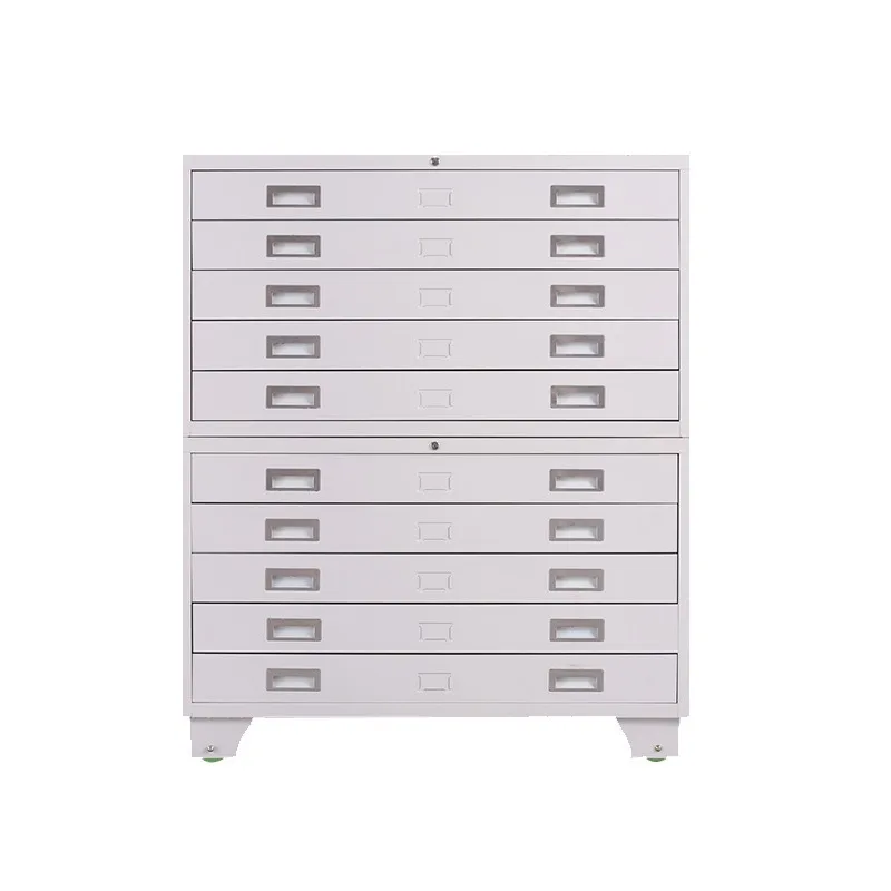 Cabinet Steel with Lock Drawing Data Cabinet Negative Calligraphy and Painting File Storage Cabinet