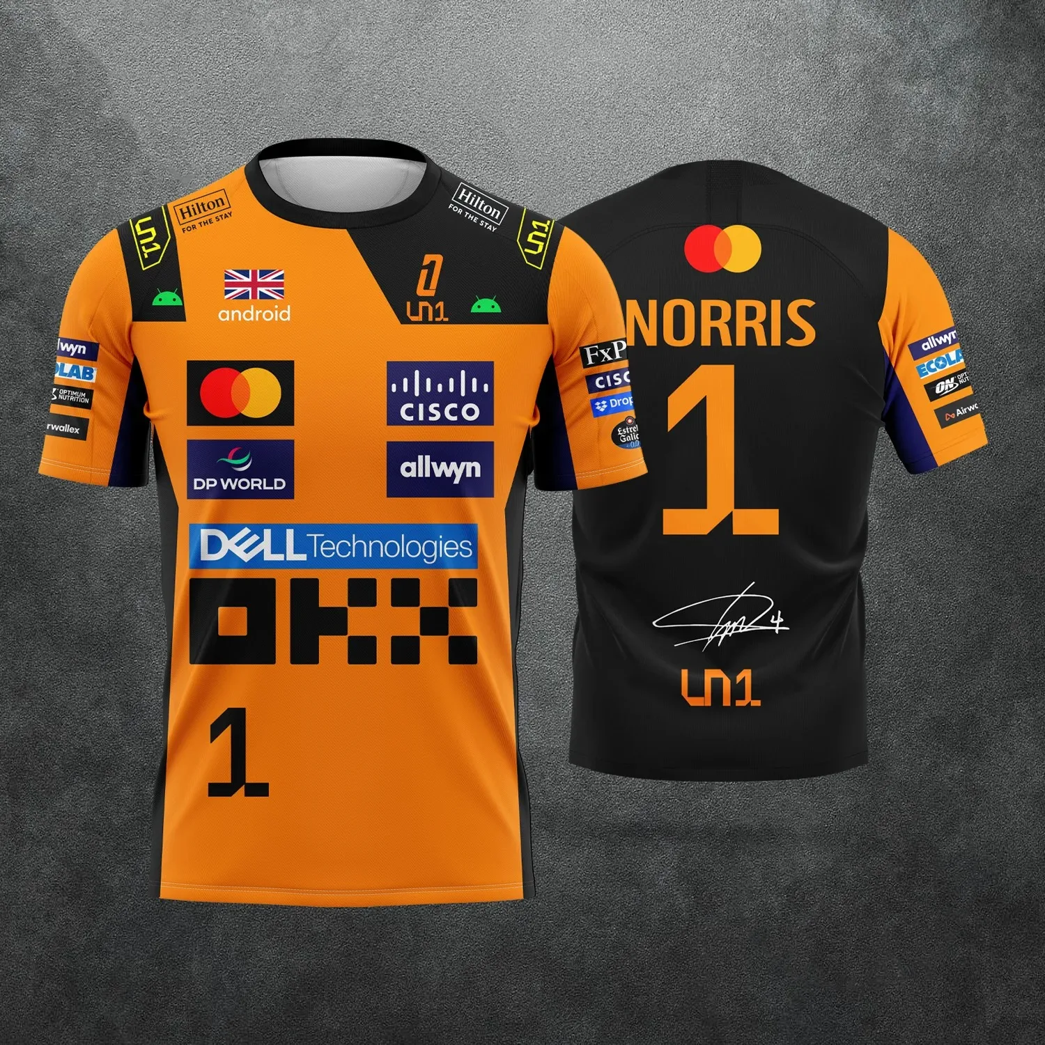 NOUVELLE CHEMISE DE COURSE 2026 - RIDER #   1 LANDO NORRIS Y RIDER #   CAMISETA INFORMAL 81PIASTRI F