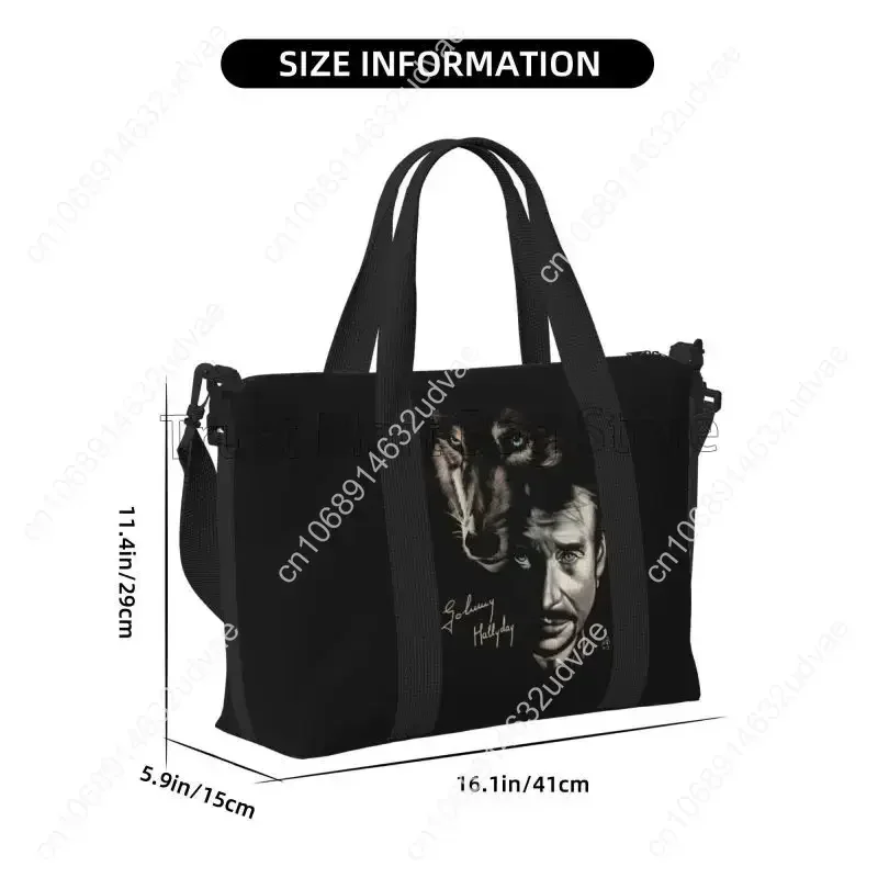 Johnny Hallyday Travel Duffle Bag Waterproof Foldable Weekender Overnight Bag Carry on Shoulder Tote Bags for Sport Gym Yoga
