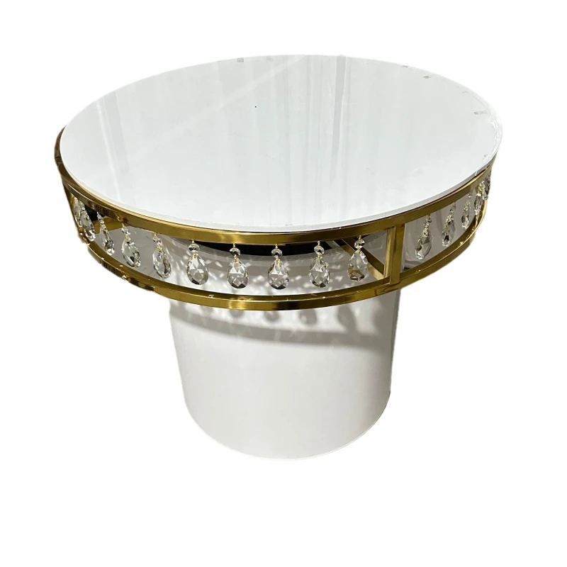 Stainless steel crystal cake table round table wedding banquet furniture