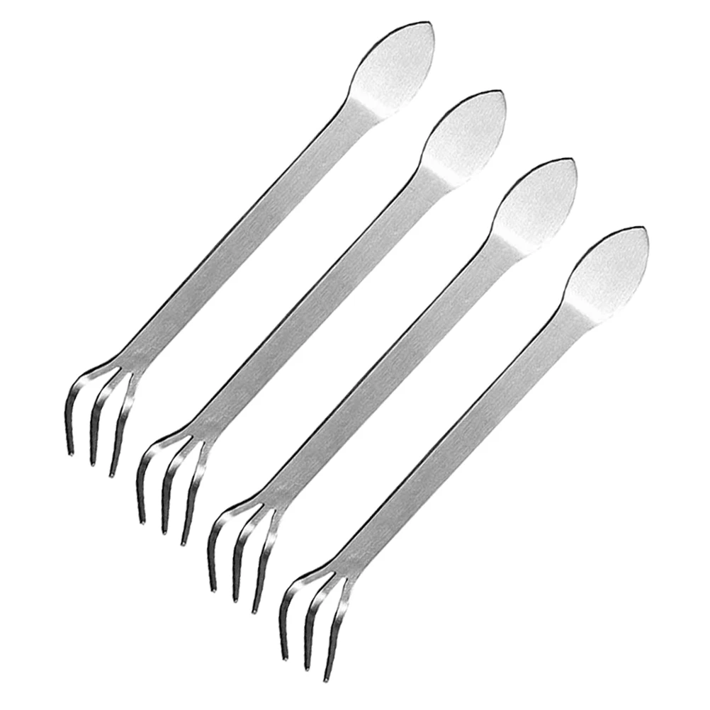 

4pcs Mini Garden Rake Stainless Steel Bonsai Cultivator Hand Tool for Soil Loosening Weeding Small Debris Removal Gardening