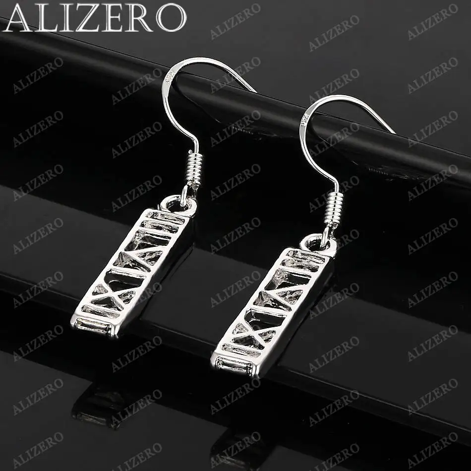 

Hot 925 Sterling Silver Roman Numerals Earrings Drop Earrings Fashion Jewelry Charm Grace Noble Wedding Accessories
