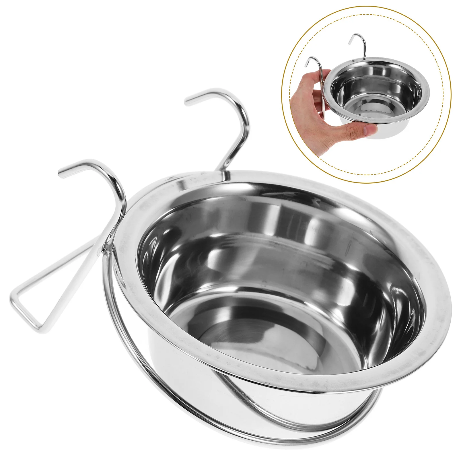 

Hanging Dog Bowl Stainless Steel Anti-Overturn Pet Feeder For Cat Puppy Cage Food Water Bowl Pet Supply Feeding Accessory