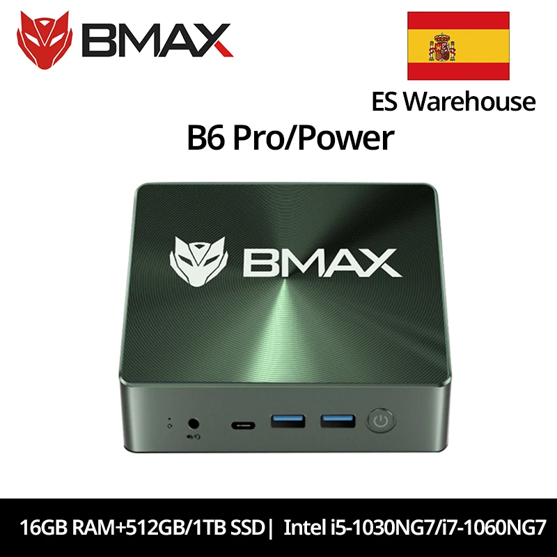 Mini PC BMAX B6 Pro/Power, Intel Core i5-1030NG7/i7-1060NG7, 16 Go de RAM, 512 Go/1 To SSD, WiFi, Bluetooth, 4K, Windows 11